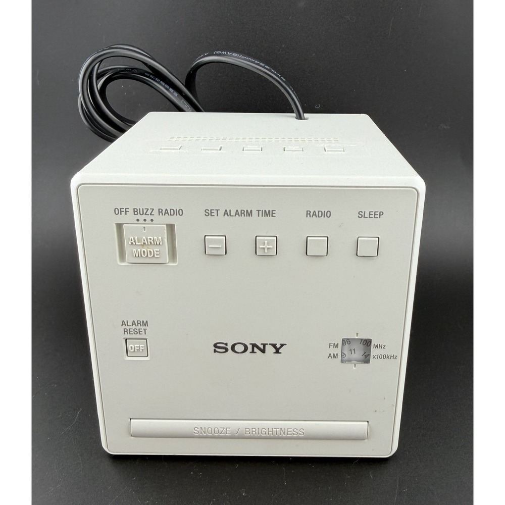 Sony Clock Radio ICF-C1 FM AM Sleep Timer White Works